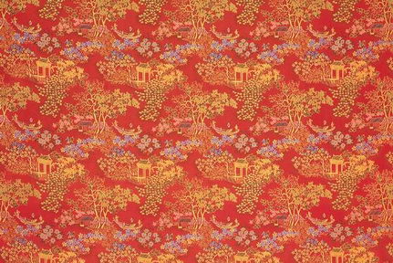 Red Background Chinese Pattern Fabric Wallpaper Texture Map
