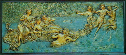 Bronze Relief Texture Map: Chinese and European Famouse Painting