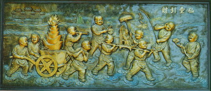 Bronze Relief Texture Map: Chinese and European Famouse Painting