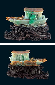 Jade carved interior 3d texture mapping