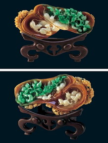 Jade carved interior 3d texture mapping