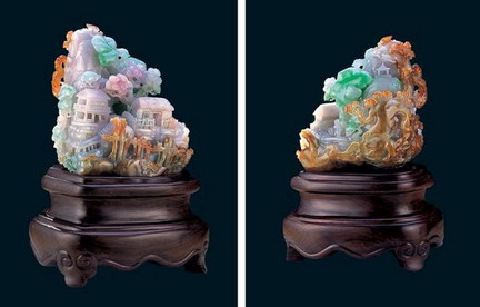 Jade carved interior 3d texture mapping