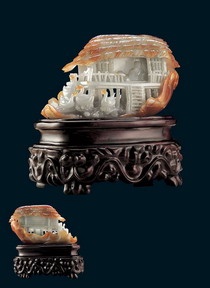 Jade carved interior 3d texture mapping