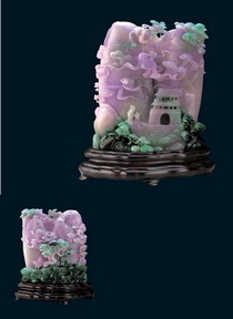 Jade carved interior 3d texture mapping