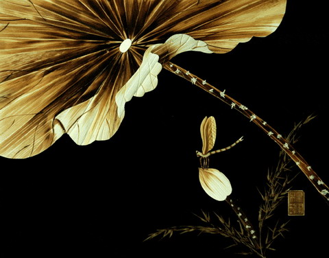 Reed painting of lotus PS Post-mapping