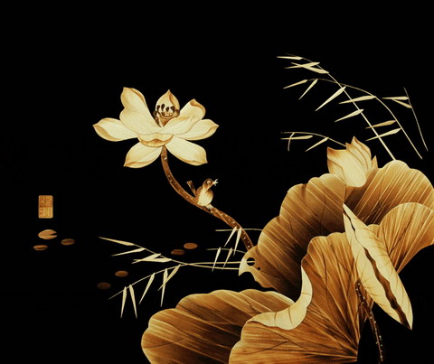 Reed painting of lotus PS Post-mapping