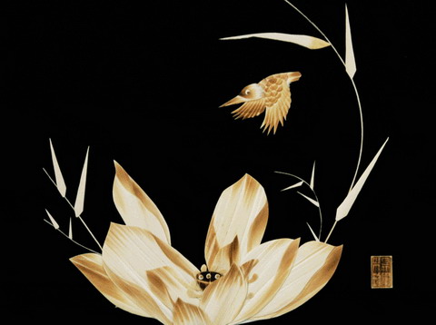 Reed painting of lotus PS Post-mapping