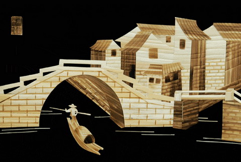 Reed painting of scenes in regions of rivers and lakes 3dsmax post-mapping