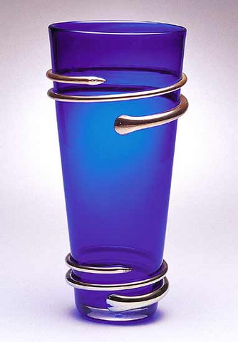 Colored transparent glass vase,Art vase,Painted vase