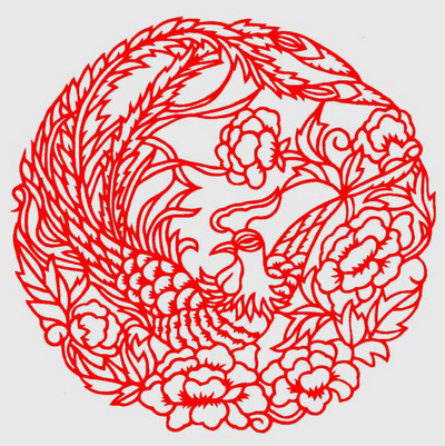 Chinese paper-cut mascot
