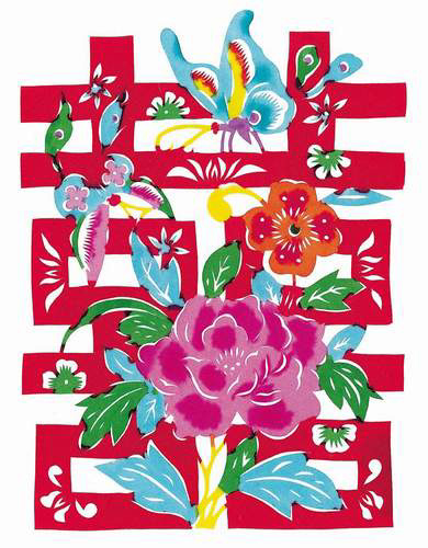 Double Happiness paper-cut