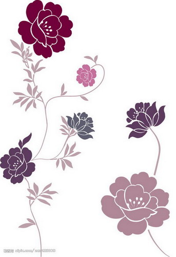 Hand-painted wall texture, flowers, simple painted walls