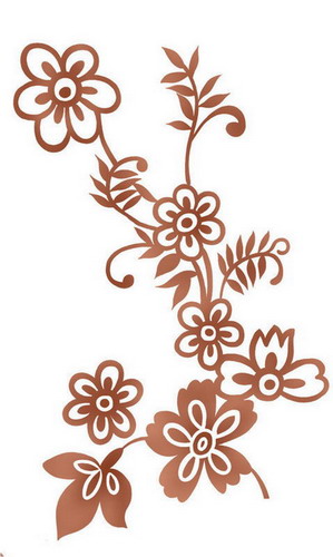 Hand-painted wall texture, flowers, simple painted walls