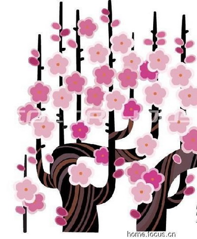 Hand-painted wall texture, flowers, simple painted walls