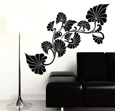 Hand-painted wall texture, flowers, simple painted walls