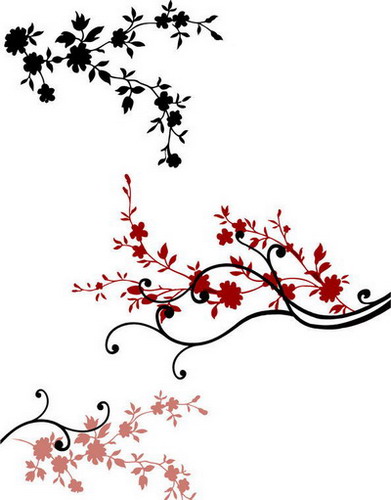 Hand-painted wall texture, flowers, simple painted walls