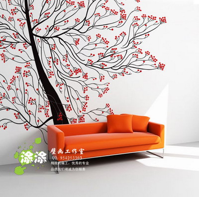 Hand-painted wall map