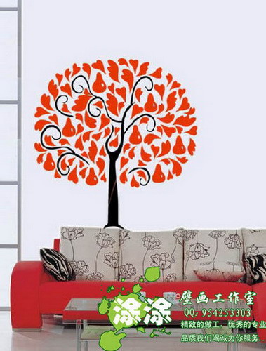 Hand-painted wall map