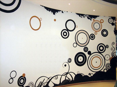 Hand-painted wall map