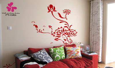 Hand-painted wall map