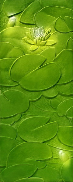 Art Glass Collection:  Green Lotus Pattern Glass Texture Maps Download Free