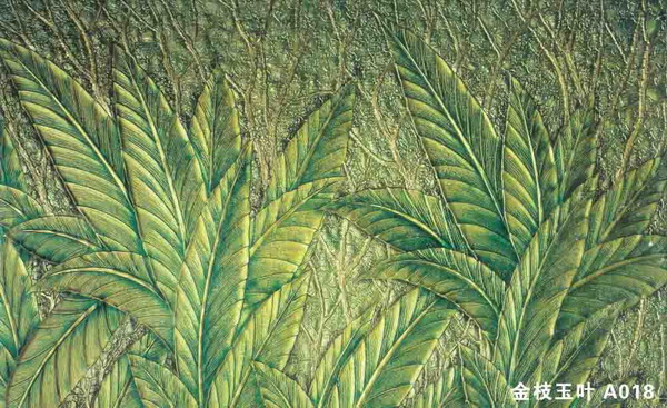 Leaves and Flowers Pattern Decorative Glass Texture Map