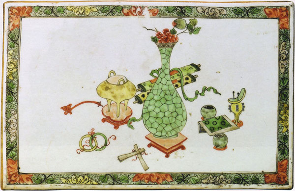 Chinese Traditional Art: Paintings on Porcelain Plaque