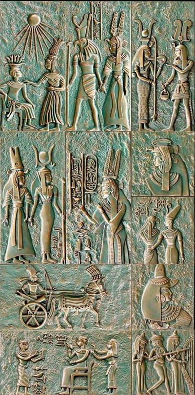 Egyptian Bas-Relief Sculpture 3D Texture Map