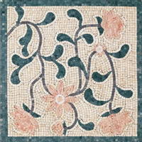 Small shape particles spelling a flower
