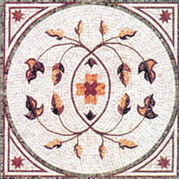 Small shape particles spelling a flower
