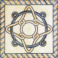 Small shape particles spelling a flower
