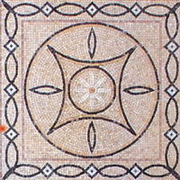 Small shape particles spelling a flower
