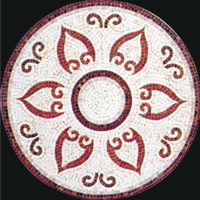 Small shape particles spelling a flower
