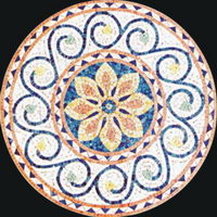 Small shape particles spelling a flower
