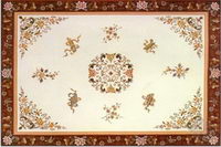 Small shape particles spelling a flower
