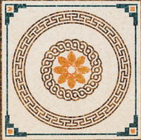 Small shape particles spelling a flower
