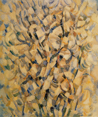Yellowish brown abstract figure paintings wallpaper