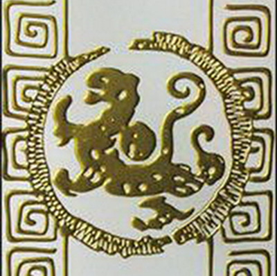 The golden dragon stained glass map