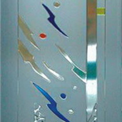 Colorful glass painting map