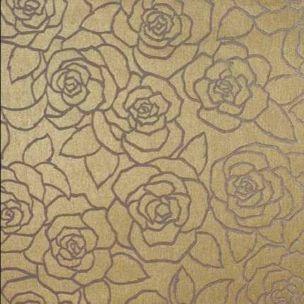 Gold rose pattern wallpaper