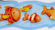 Cartoon striped fishes wallpaper