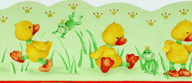 Cartoon cute little ducks wallpaper