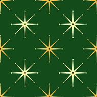 Gold stars green fabric textures
