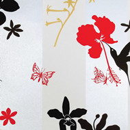 Brightly colored flowers and birds pattern