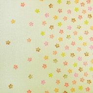 Light green flowers stained wallpaper