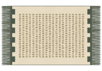 Beige letters carpet fabric texture