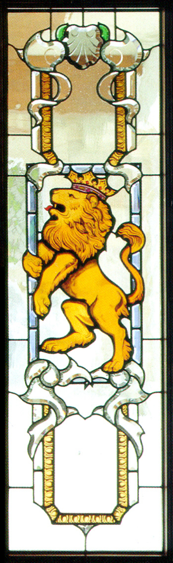 The lion reliefs glass tile MAP material