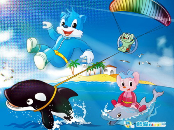 Blue Cat cartoon wallpaper