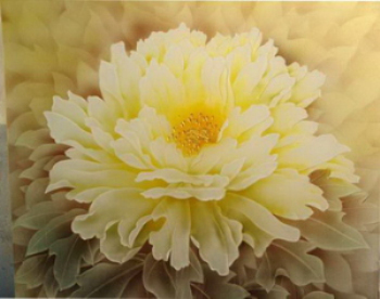 Peony flowers rich stained glass texture
