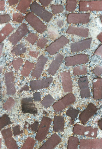Masonry paving material collected